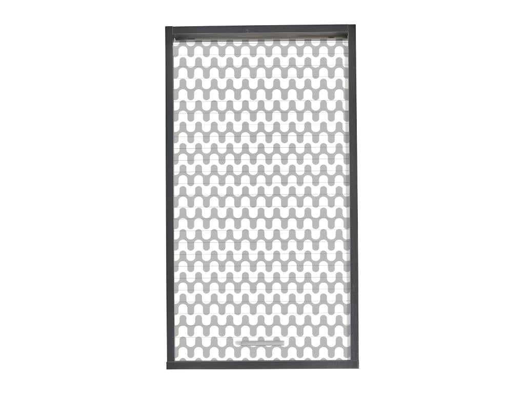 Black Kitchen Cabinet 40x72 Printed Front - Grey Waves Curtain Colour 810