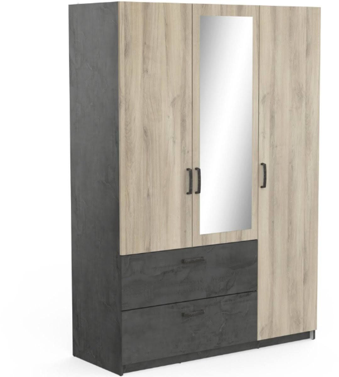 Wardrobe - Grey/Light Wood