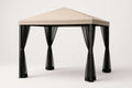 Garden gazebo in beige metal and fabric
