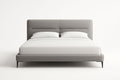 Double Bed, Grey Fabric, Metal Frame, 160x200 cm