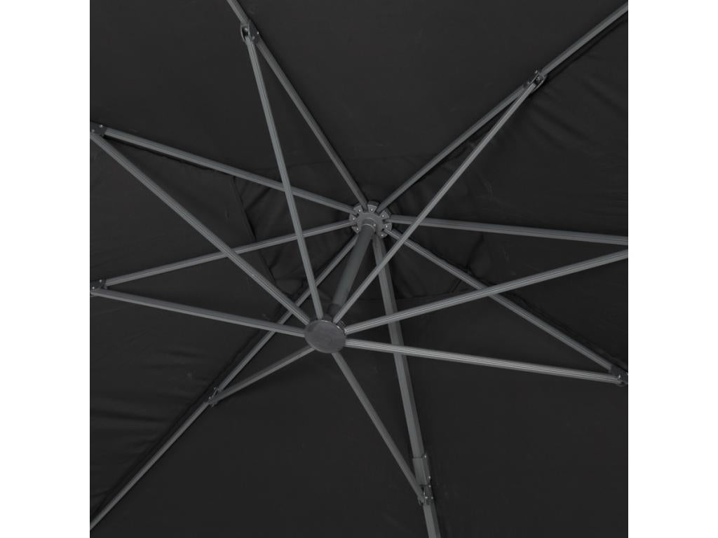 Alu Sun 4 Cantilever Garden Parasol - Rectangle - 3x4 m - Black - Decoopale base plates included