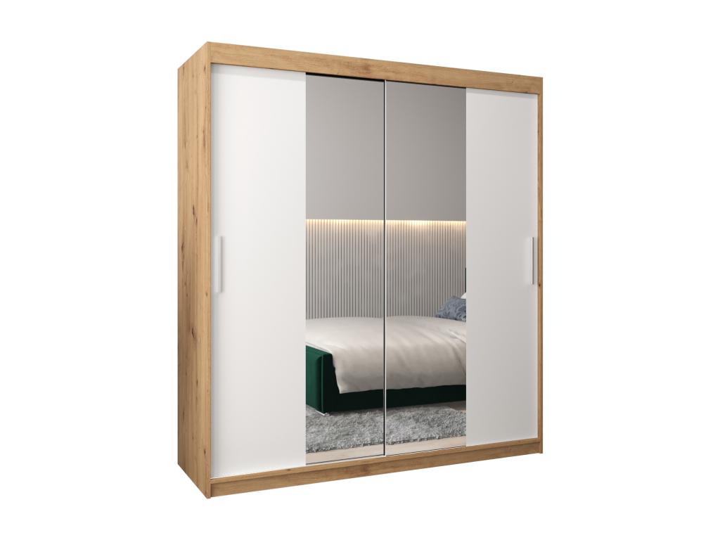 Wardrobe - Silver/White/Brown