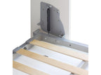 White fold-away guest bed - sleeping area 190 cm long x 90 cm wide