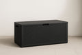 Black woven polypropylene outdoor storage box, 120x50x60 cm