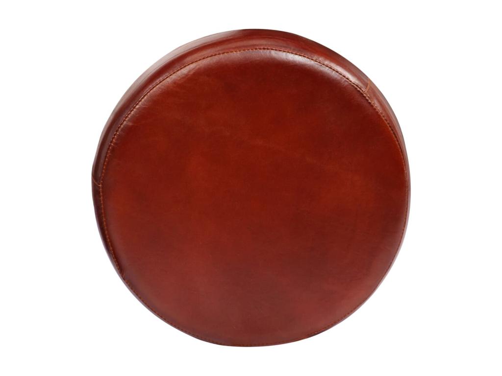 Set of 2 genuine leather bar stools