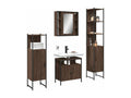 4-piece bathroom cabinet set in brown oak