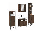 4-piece bathroom cabinet set in brown oak