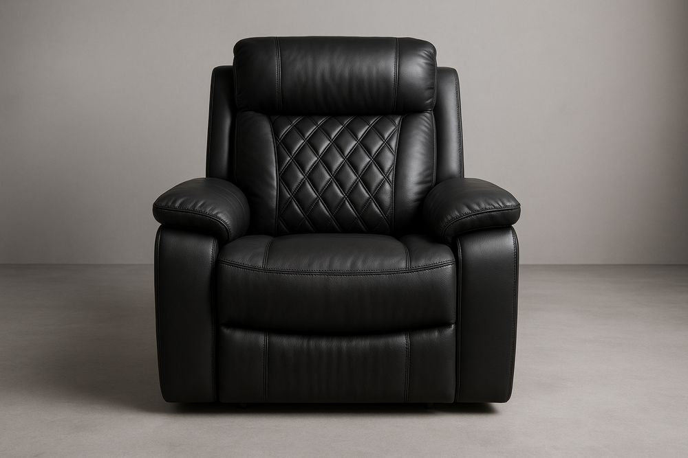 Black leather massage chair